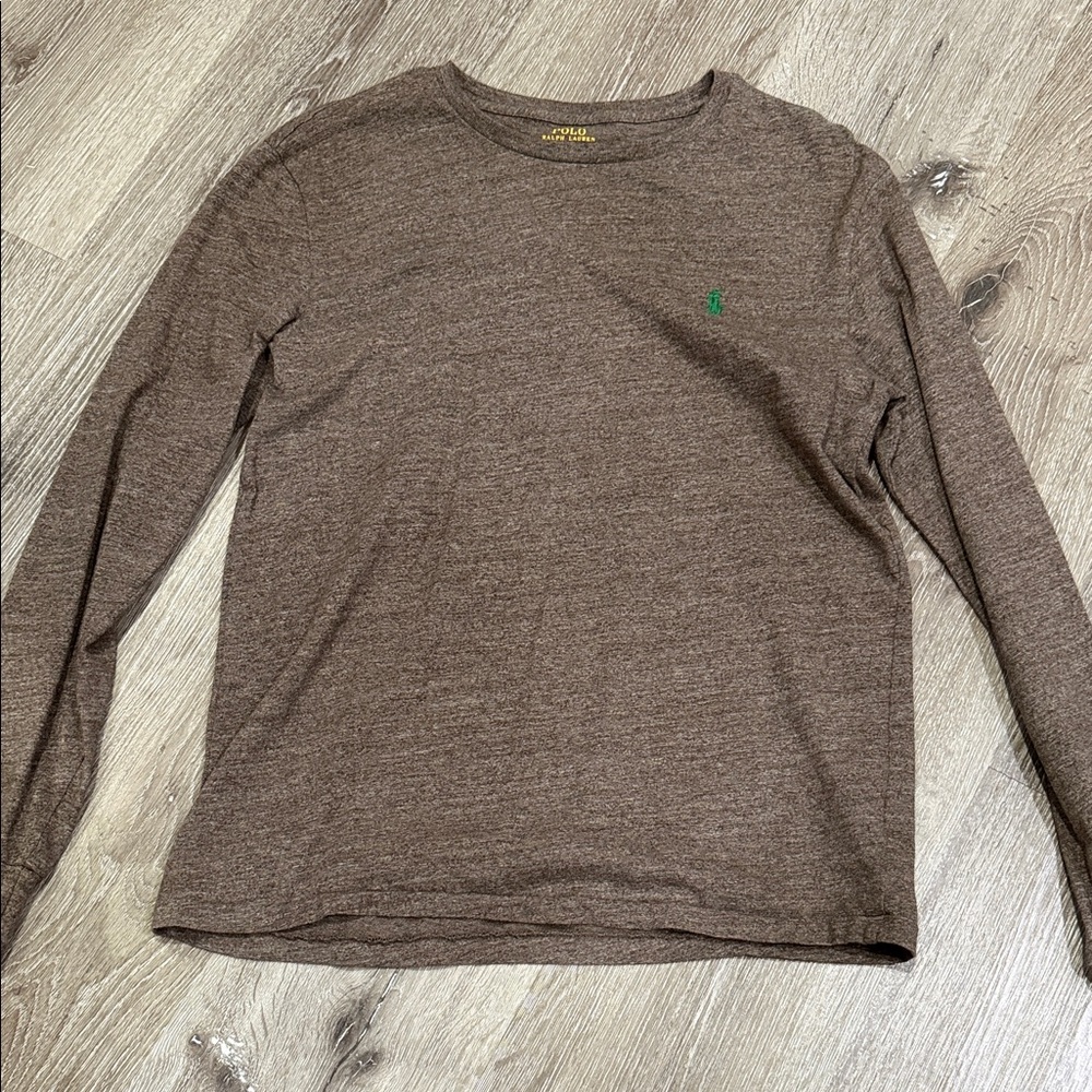 Polo by Ralph Lauren Heather Brown Tee with Green Logo